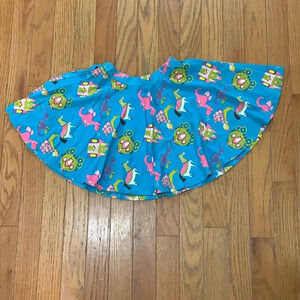 Girls Lemon Loves Lime Animal Print Skirt Size 6 EUC